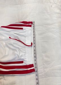 Adidas White Track Pants with Red Stripes