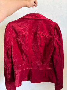 Elegant Red Velvet Blazer