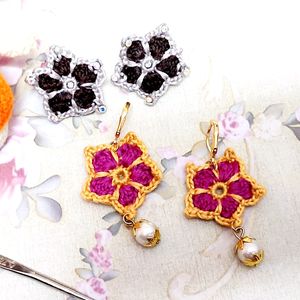 Crochet Earrings Set Of Two
