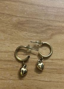 Gold Heart Hoop Earrings