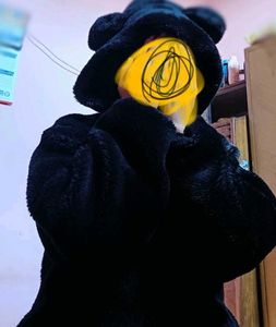 Bear Ear Hooded Faux Fur Coat