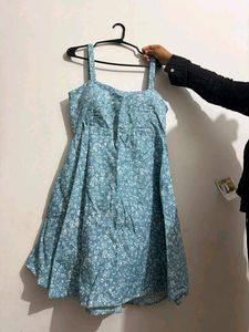 Light Blue Floral Mini Dress