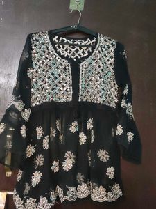 Elegant Embellished Black Kurta