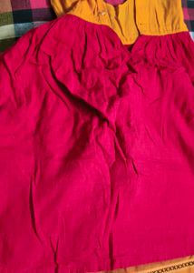 Maroon Cotton Pavada Sattai