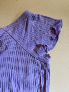 Lilac Off-Shoulder Ribbed Top