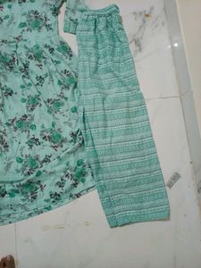 Green Colour Ka Frock With Plazo