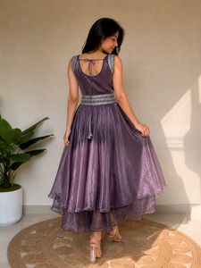 Elegant Purple Embellished Gown