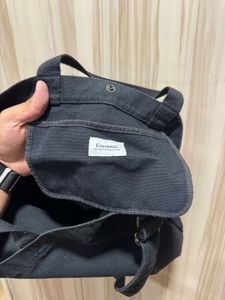 Covernat Black Canvas Sling Tote Bag