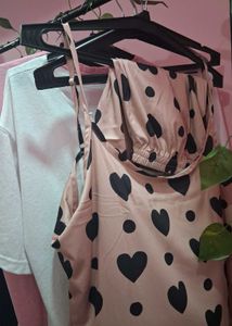 Cute Heart Print Jumpsuit