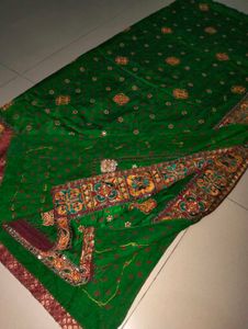 Elegant Red &amp; Green Lehenga Choli Set