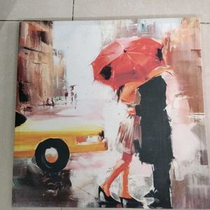 Romantic Couple in the Rain Painting