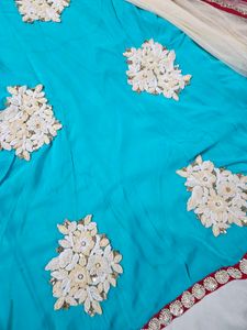 Beautiful Blue &amp; White flared kurta