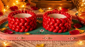 Decorative Red Braided Candles