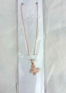 Rose Gold Butterfly Pendant Necklace