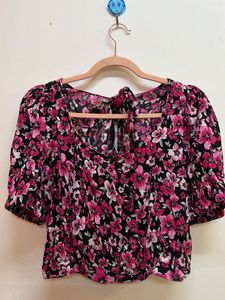 Floral Print Puff Sleeve Top