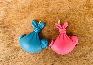 4 Baby Shower Candles - Pink &amp; Blue
