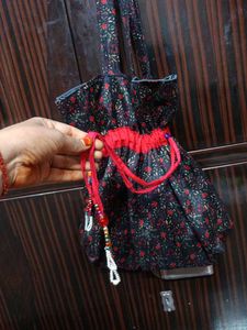 Floral Drawstring Bag