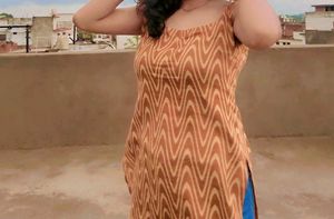 Brown Wave Pattern Kurti