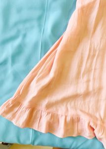 Peach Strapless Maxi Dress