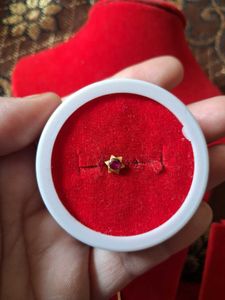 Gold Star Nose Pin with Ruby