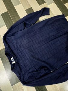 Men's Blue Knit Pullover Sweater