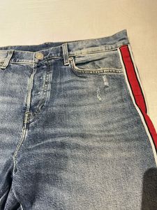H&amp;M Slim Fit Denim With Red Inserts