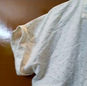 White Dotted Short Sleeve Shirt