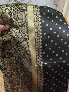 Elegant Black and Gold Brocade Fabric