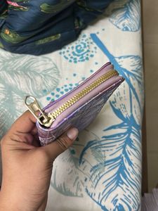 Holographic Quilted Zip Around Wallet
