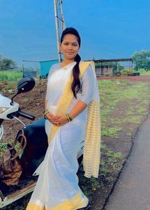 Elegant White Kerala Cotton Saree