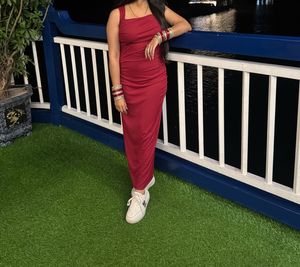 Burgundy Bodycon Maxi Dress