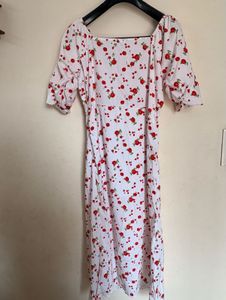 Floral Print Puff Sleeve Dress