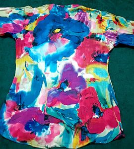 Colorful Ruffled Blouse