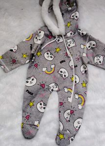 Cute Cat Print Baby Onesie