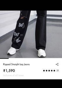 butterfly trendy straight jeans