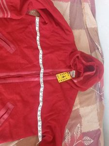 Cozy Red Fleece Hooded Jacket