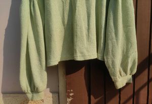 Sweatshirt with Puffy Long Sleeves💌