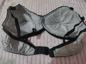 Comfortable Grey and Black Bra 28B