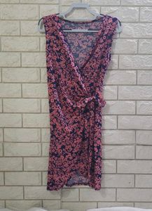 Bubble N Chic Sleeveless Faux-Wrap Mini Dress