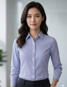 Blue Striped Button-Up Shirt - 40"