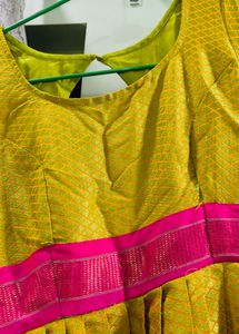 Gorgeous Yellow &amp; Pink Anarkali Dress