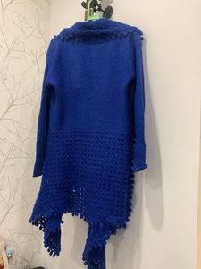 Cobalt Blue Pom-Pom Cardigan