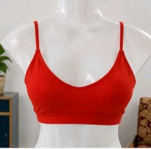 ZAFUL Premium Ribbed Coral Crop Bralette / Bikini