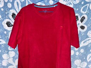 Men's fitted and croped Red T-Shirt