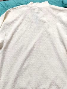 White Quarter Zip Textured Sweater