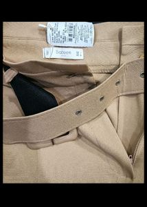 Beige Colour Classy High Waisted Trouser Pant 👌👌With Belt