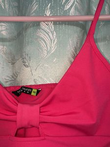 Hot Pink Cut-Out Crop Top