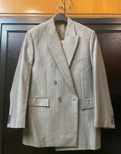 Men's Grey Double-Breasted coat with pant 🧥👖
