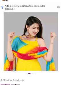 Yellow Anarkali Gown with Dupatta