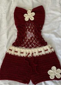 Crochet Flower Detail Bralette &amp; Shorts Set